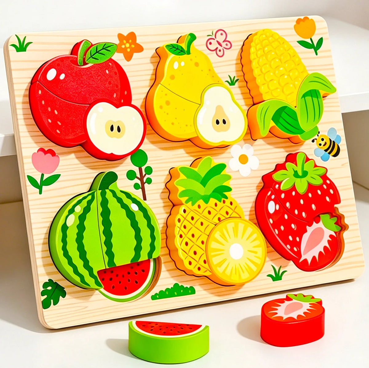 3D-Holzpuzzle für Kinder mit Tiermotiven