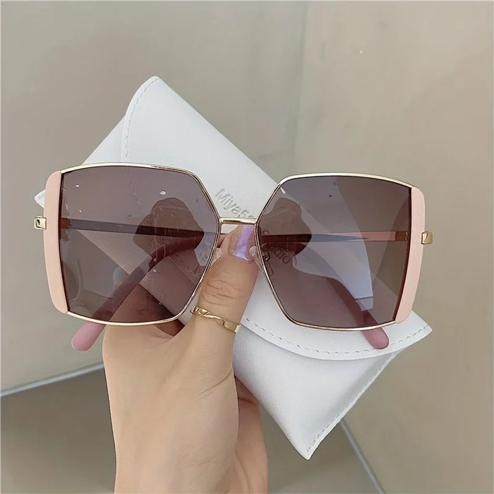Trendige Sonnenbrille Eckig Metall