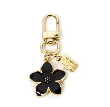 Niedlicher kleiner Blumenanhänger für jede Handtasche, Modell 1 Schwarz, 3 Stück