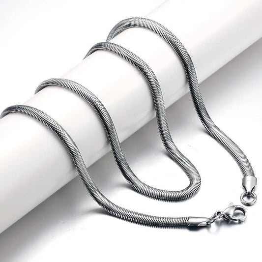 Flache Schlangenkette aus Edelstahl