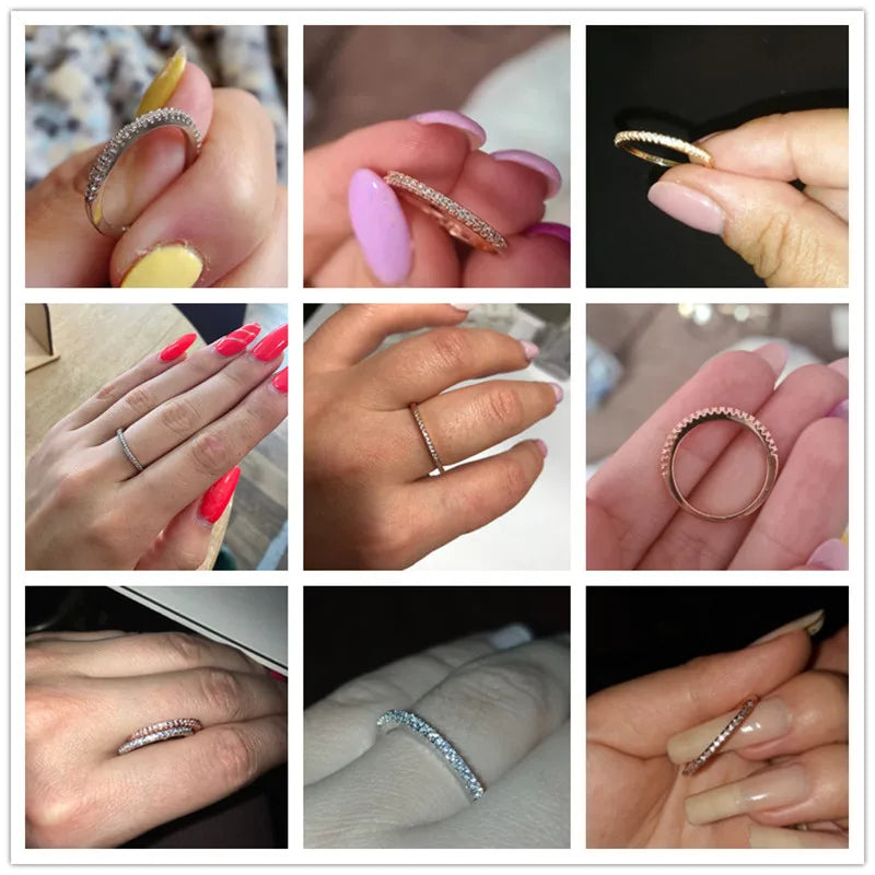Eleganter, feiner Ring mit kleinem Glitzersteinen, Ansicht 3