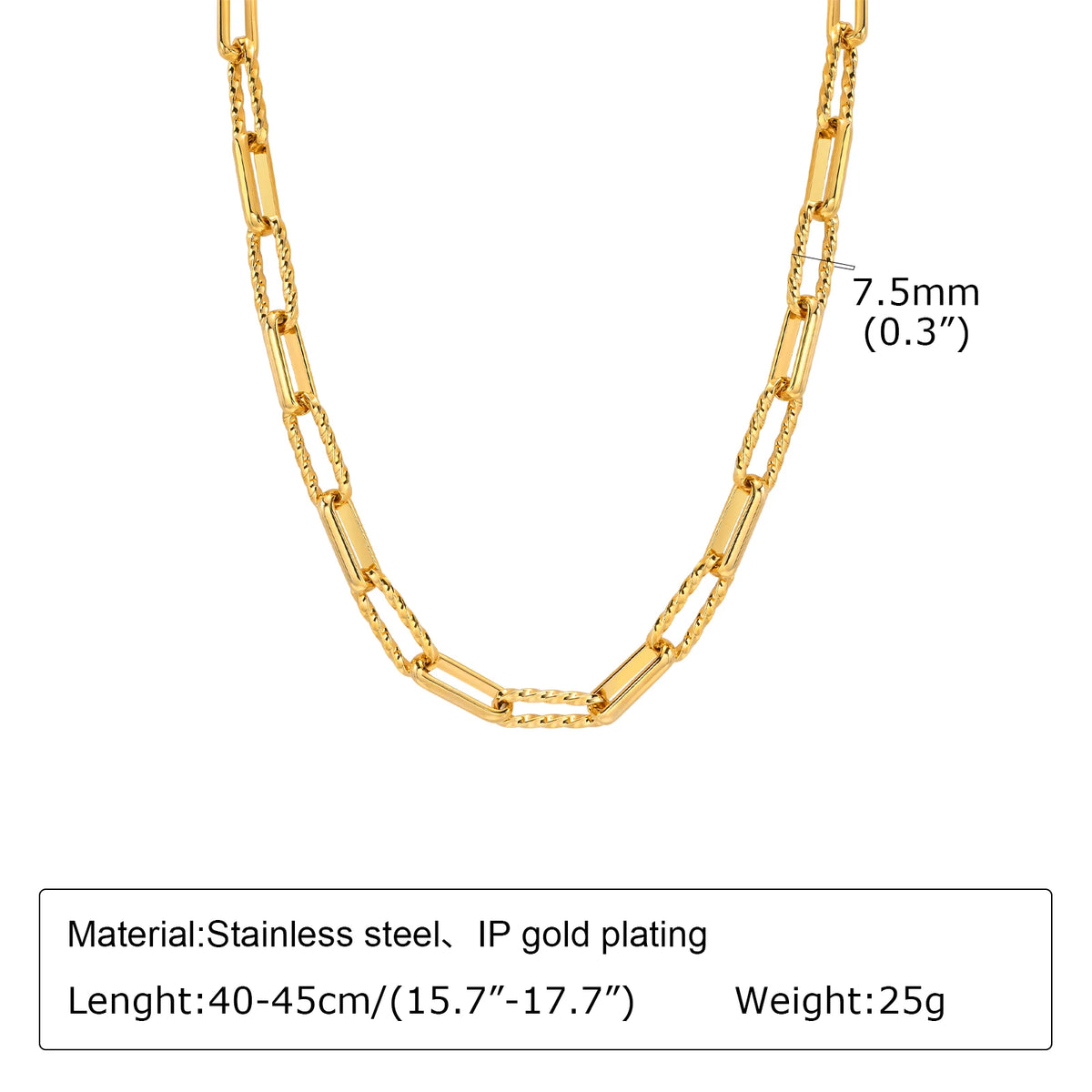 Edelstahl Gliederkette goldfarben – Damen | Minimalistisch & Trendy, Modell 8