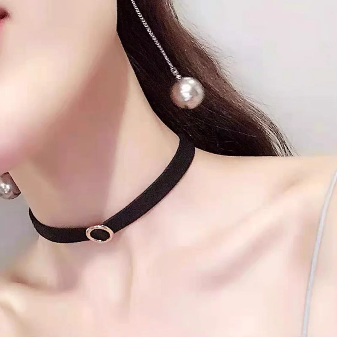 Samt-Spitzen Choker Halskette – Vintage Gothic | Damen, Ansicht 19