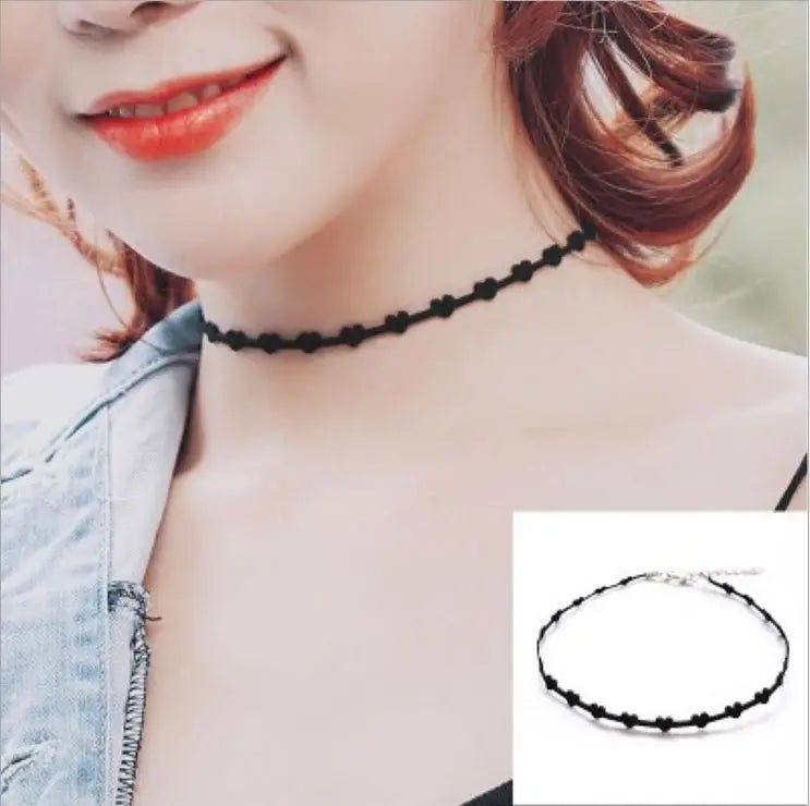 Samt-Spitzen Choker Halskette – Vintage Gothic | Damen, Little love 02