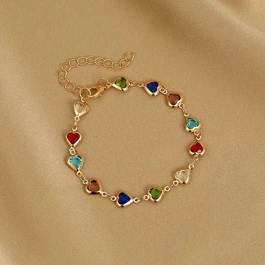 Elegante Armkette/ Armband mit Steinen und Perlen