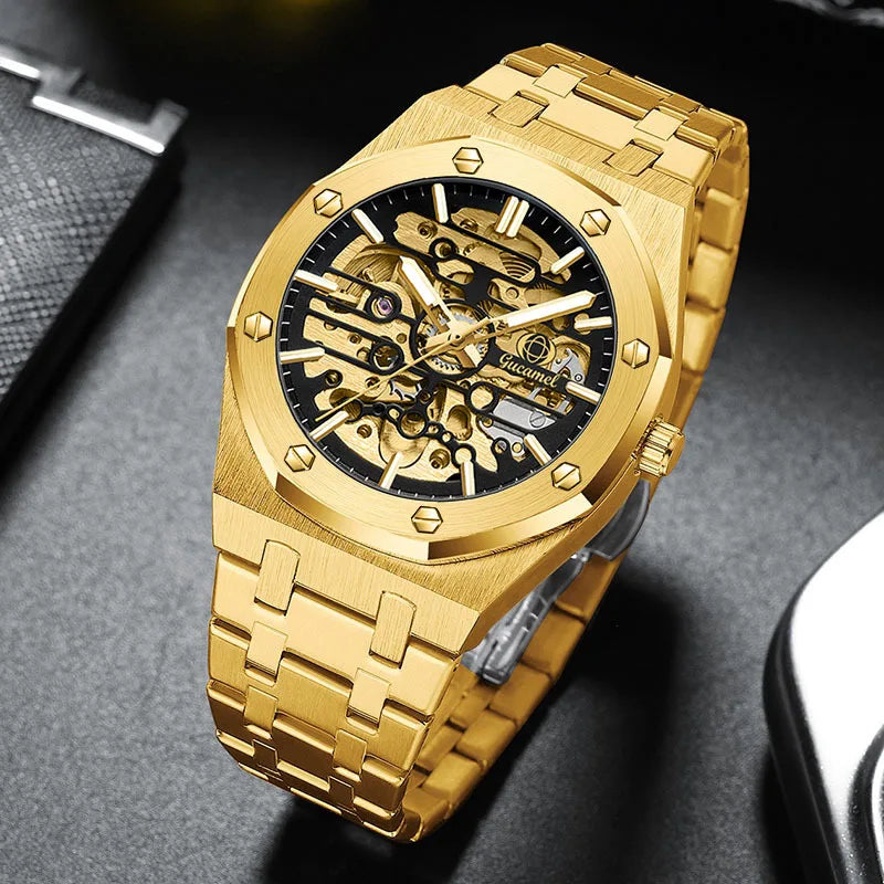 GUCAMEL Herrenarmbanduhr mit Edelstahlarmband