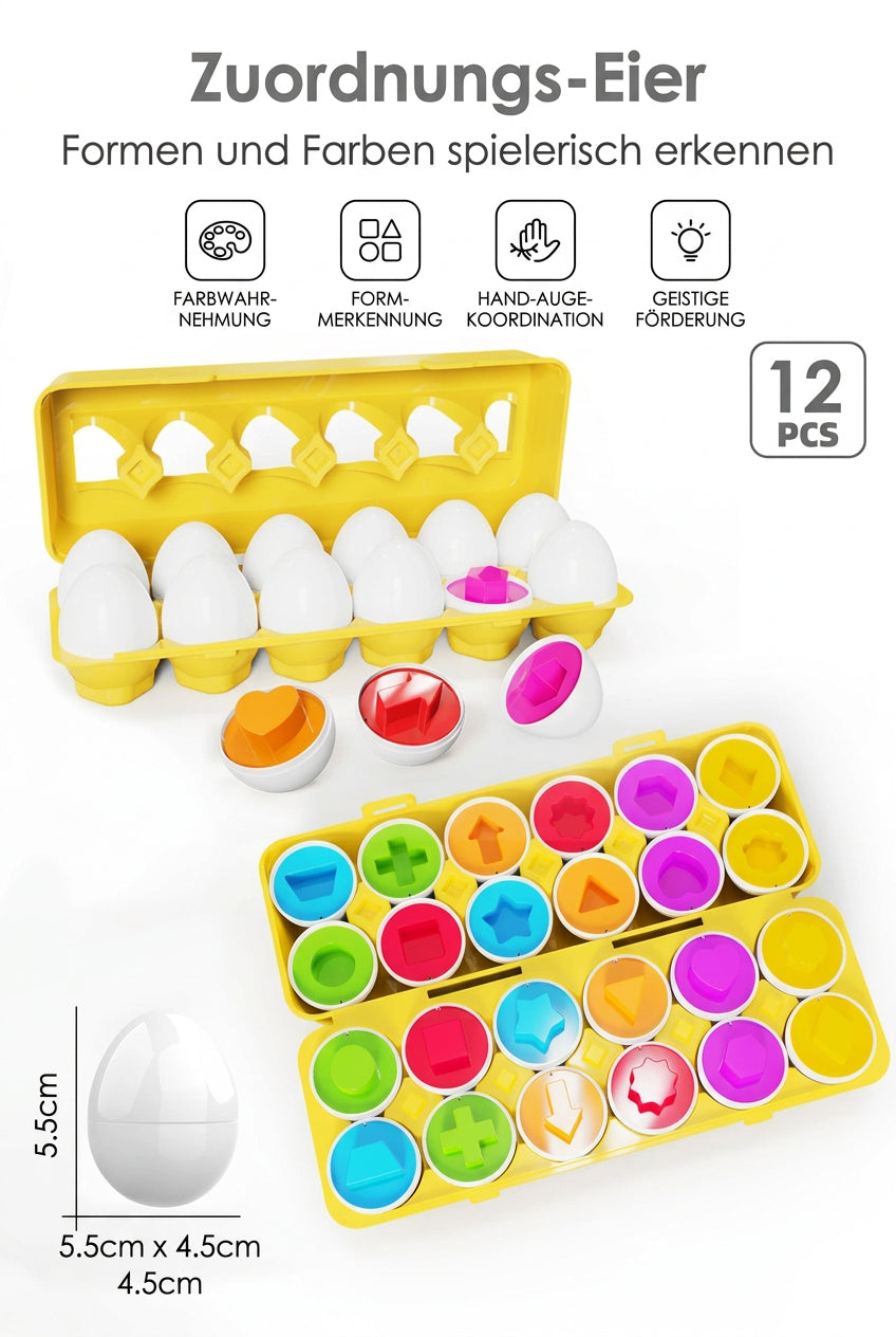 Sortier-Eier für Kinder – Farben & Formen entdecken