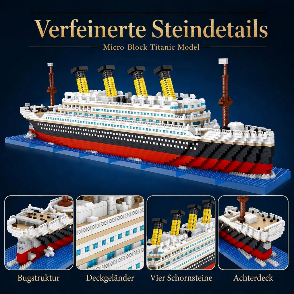 Titanic Bausteine – Kreuzfahrtschiff-Modell, 4404 Teile, für Erwachsene