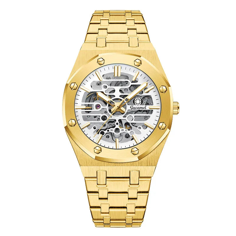 GUCAMEL Herrenarmbanduhr mit Edelstahlarmband