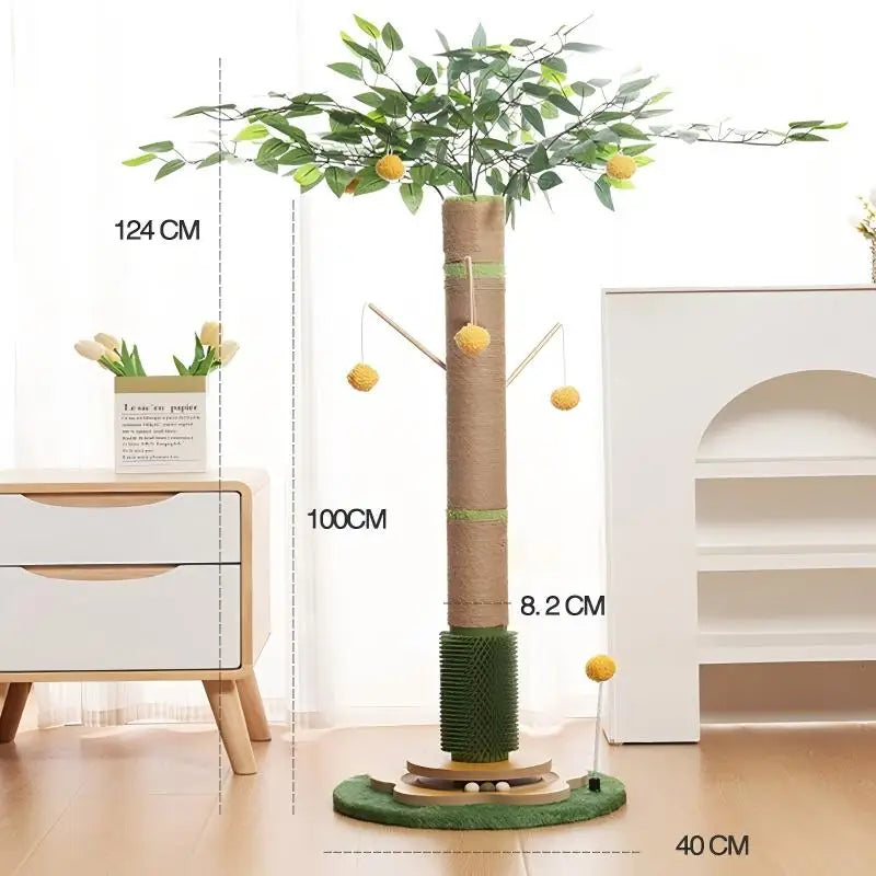 Dekorative Katzen-Kratzsäule mit Sisal in Baum-Designs