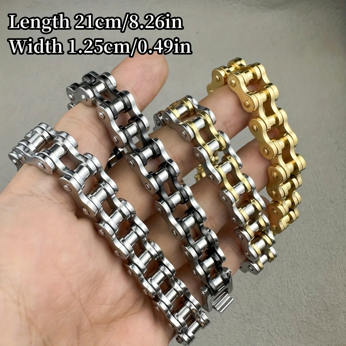 Edelstahl Biker Armband Punk Rock – Unisex | Gold, Silber, Schwarz, Ansicht 2