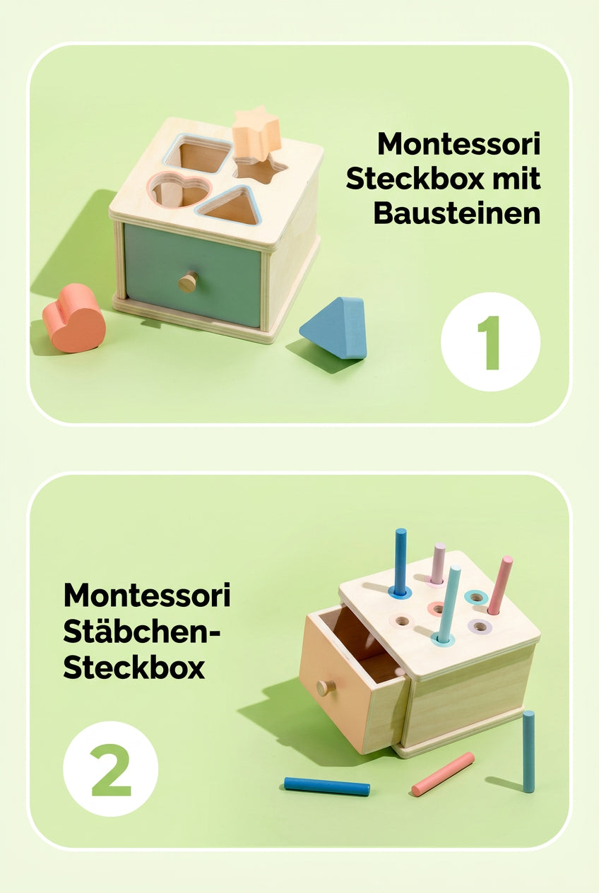 Holz-Sortierbox für Kinder – Montessori-inspiriert