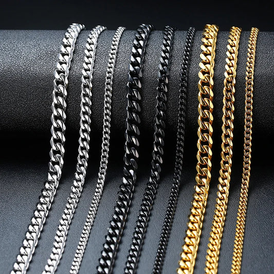 Edelstahl Cuban & Rope Chain Halskette