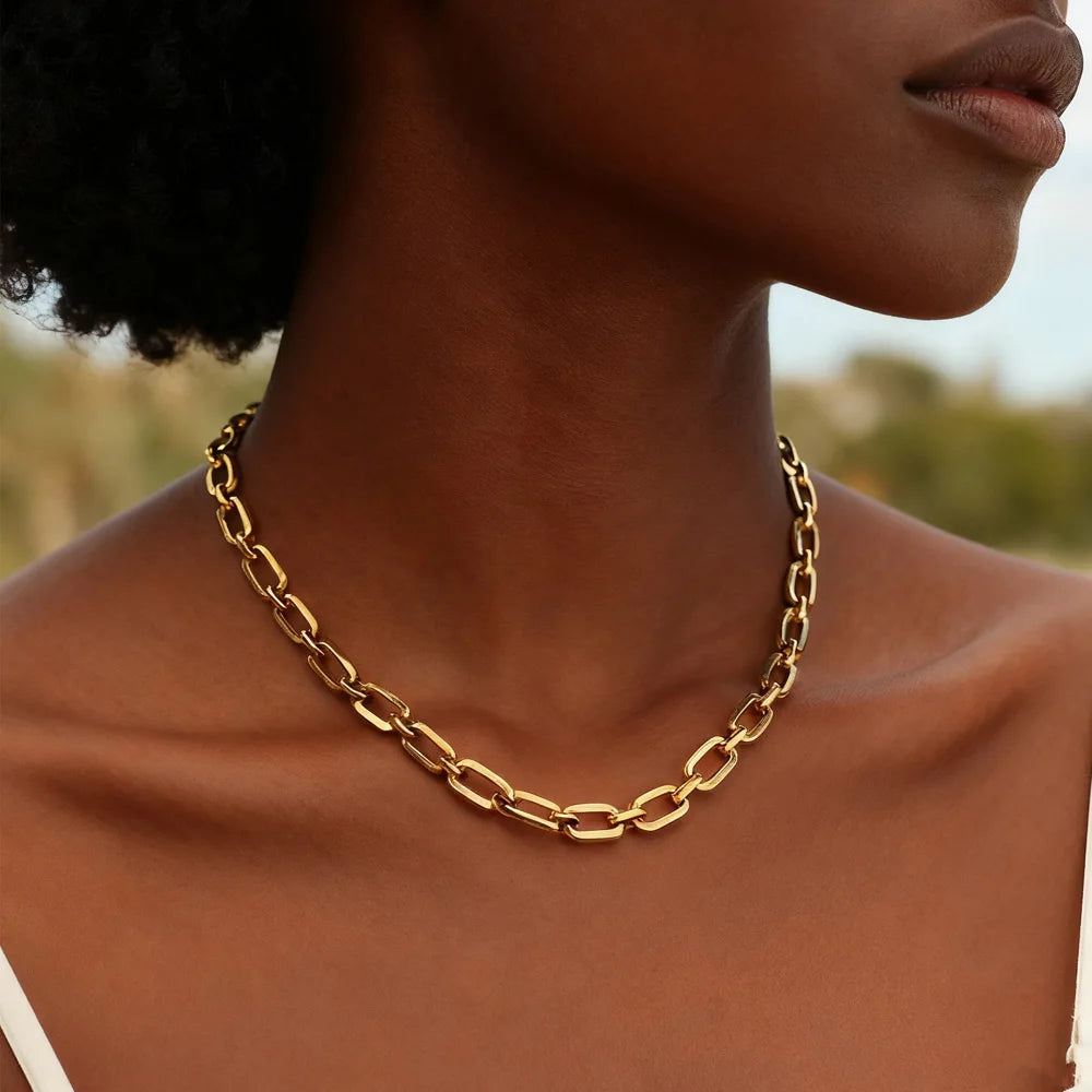 Edelstahl Gliederkette goldfarben – Damen | Minimalistisch & Trendy, Ansicht 6