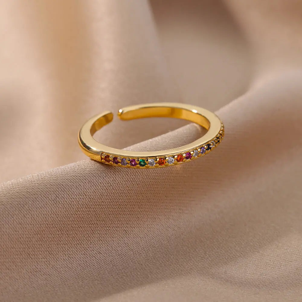 Eleganter Ring mit bunten Steinen, verschiedene Varianten, Ansicht 4