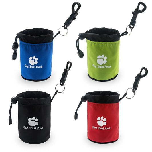 1Pc 7×10cm Portable Pet Training Waist Bag Drawstring Leak-proof Dog Treat Bag Hand-Free Multi-functional Puppy Snack Reward