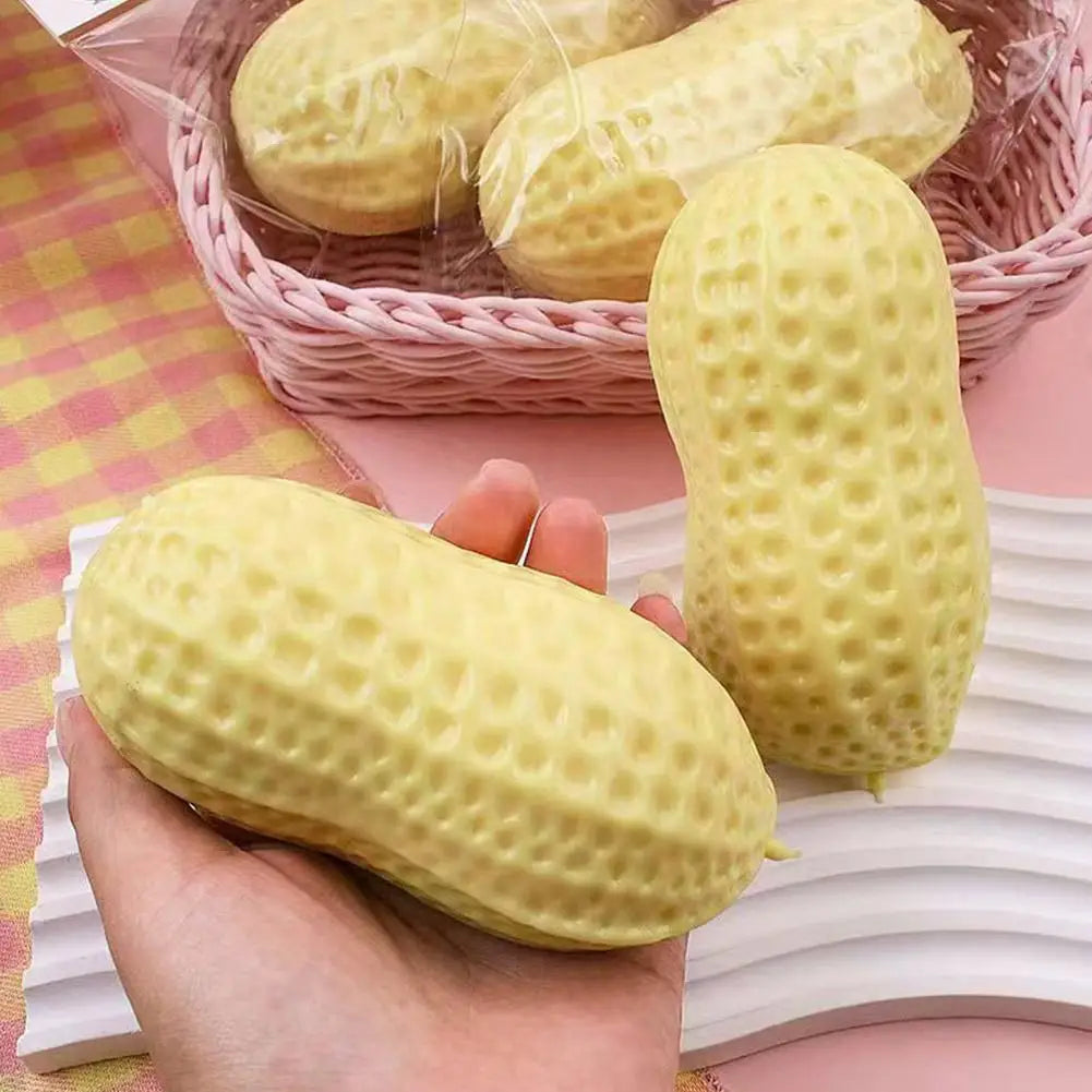 Erdnuss Stressball - Großer Squishy Anti-Stress Ball in Gelb