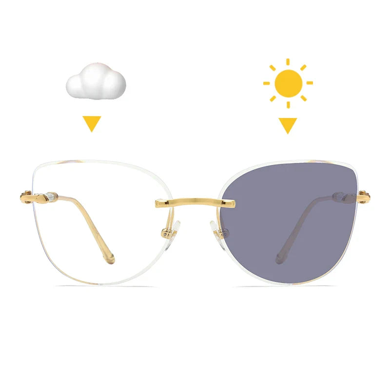Edle Sonnenbrille Cat-Eye Metall, Ansicht 3