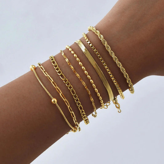Edelstahl Armband goldplattiert – Stapelbar & Wasserfest | Damen