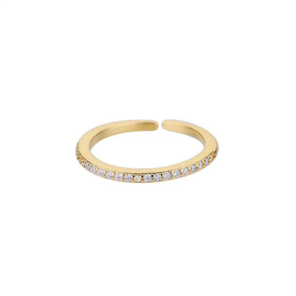 Eleganter Ring mit bunten Steinen, verschiedene Varianten, Weiß Schmal, Einheitsgröße
