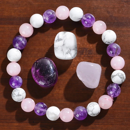 Armband Naturstein 8mm – Türkis, Amethyst oder Rosenquarz, Ansicht 2