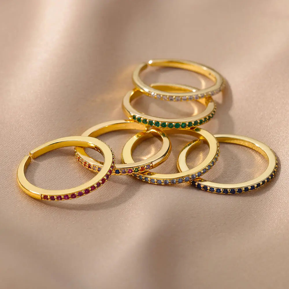 Eleganter Ring mit bunten Steinen, verschiedene Varianten, Ansicht 6