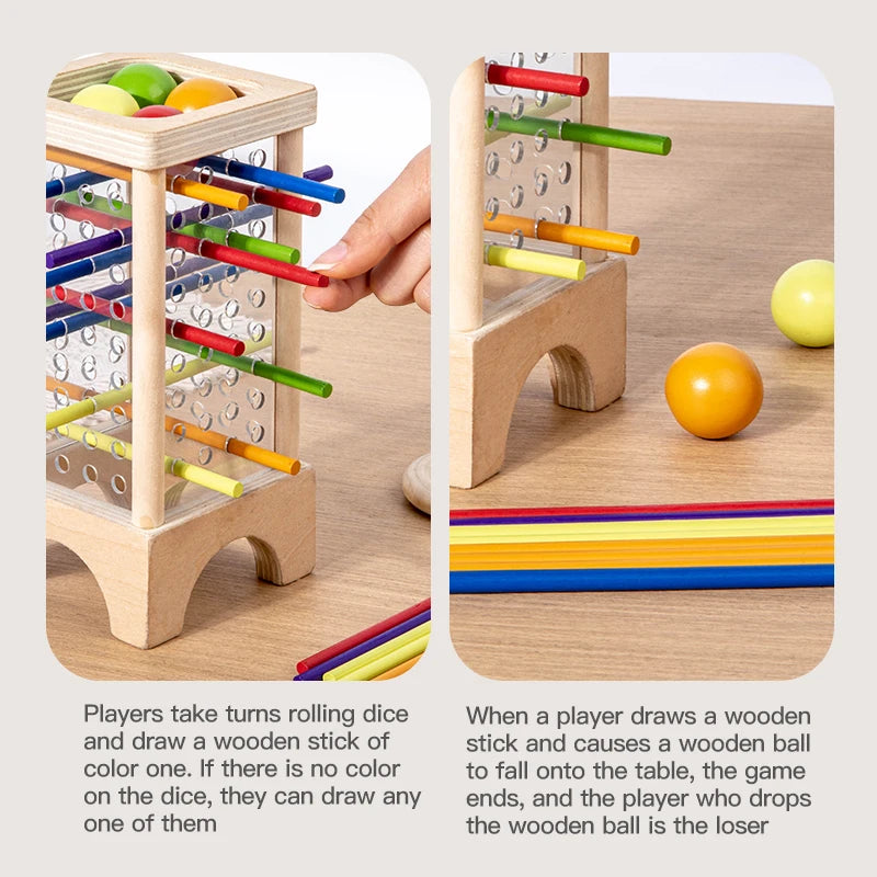 Holz-Stäbchenspiel für Kinder – Geschicklichkeitsspiel