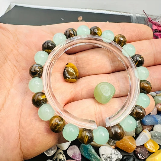 Armband Naturstein Glück & Geld – Grüner Aventurin & Tigerauge, Ansicht 2