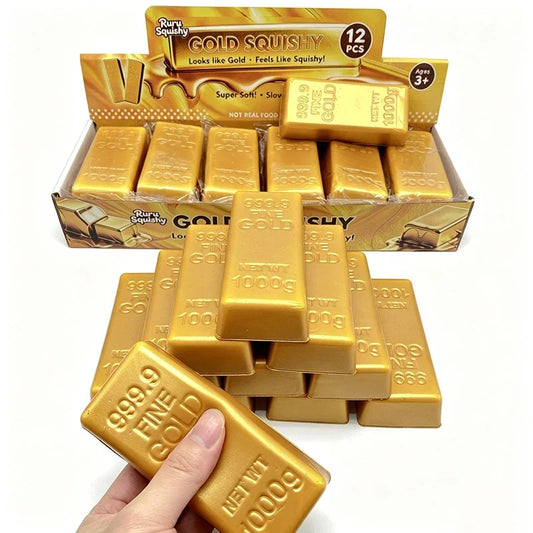 Goldbarren Squishy Toy - Anti-Stress Fidget-Spielzeug mit langsamem Rebound