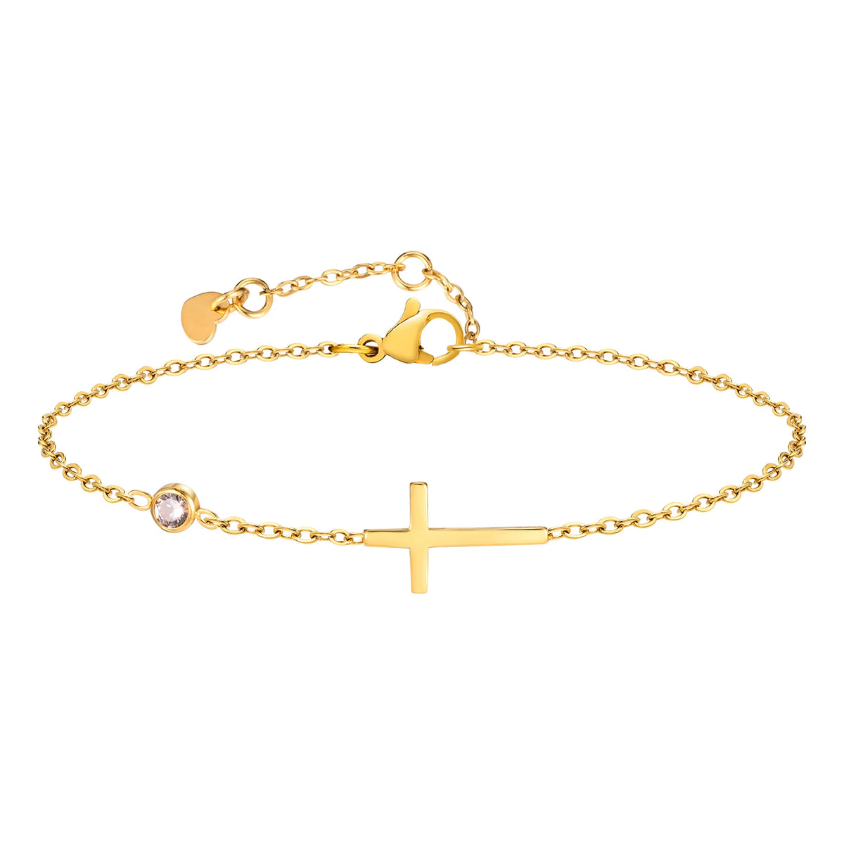Edelstahl Zirkonia Kreuz Armband Damen – Dünne Kette | 20 Designs, Modell 5