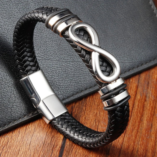 Leder & Edelstahl Armband Herren – Klassisch | 11 Farben