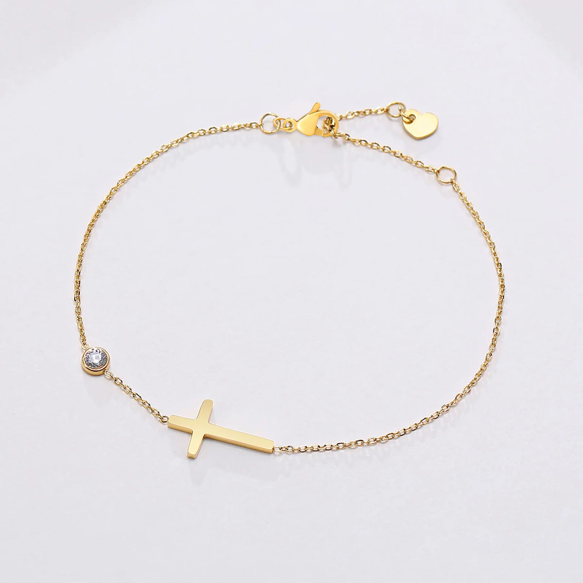 Edelstahl Zirkonia Kreuz Armband Damen – Dünne Kette | 20 Designs, Ansicht 4