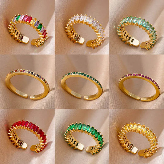 Eleganter Ring mit bunten Steinen, verschiedene Varianten