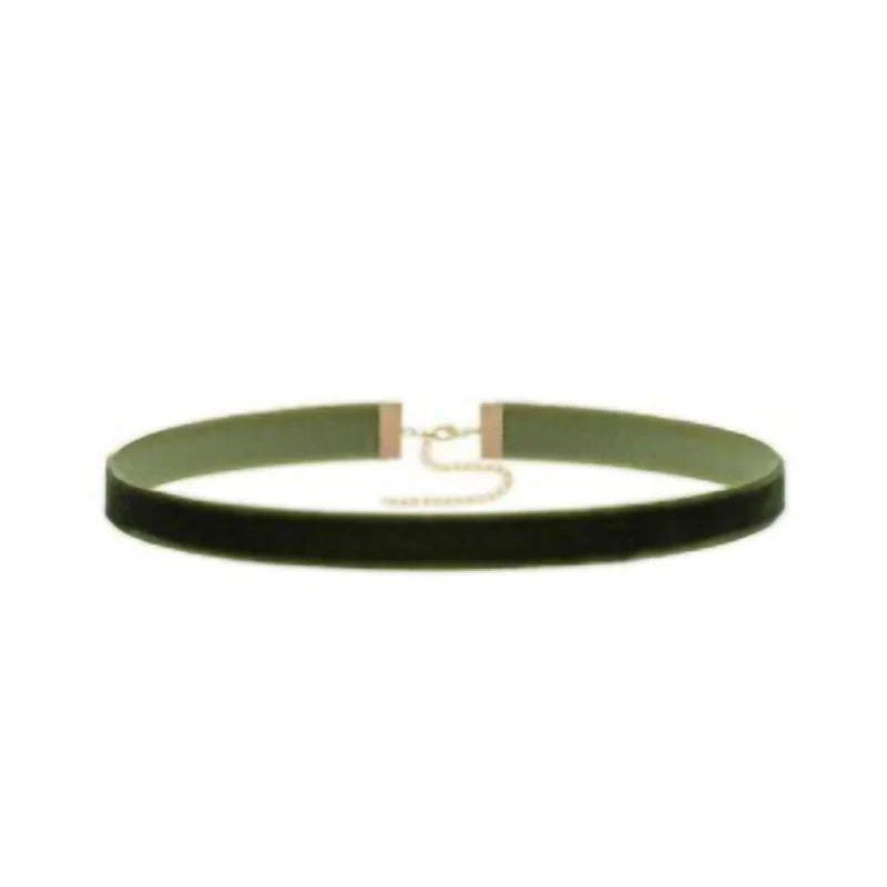 Samt-Spitzen Choker Halskette – Vintage Gothic | Damen, Green 15