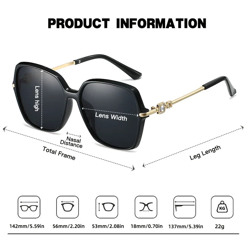 Edle Sonnenbrille Eckig Metall polarisiert Verlaufsglas, Ansicht 4