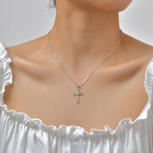 Kreuz-Anhänger Spitze Textil, Ansicht 2
