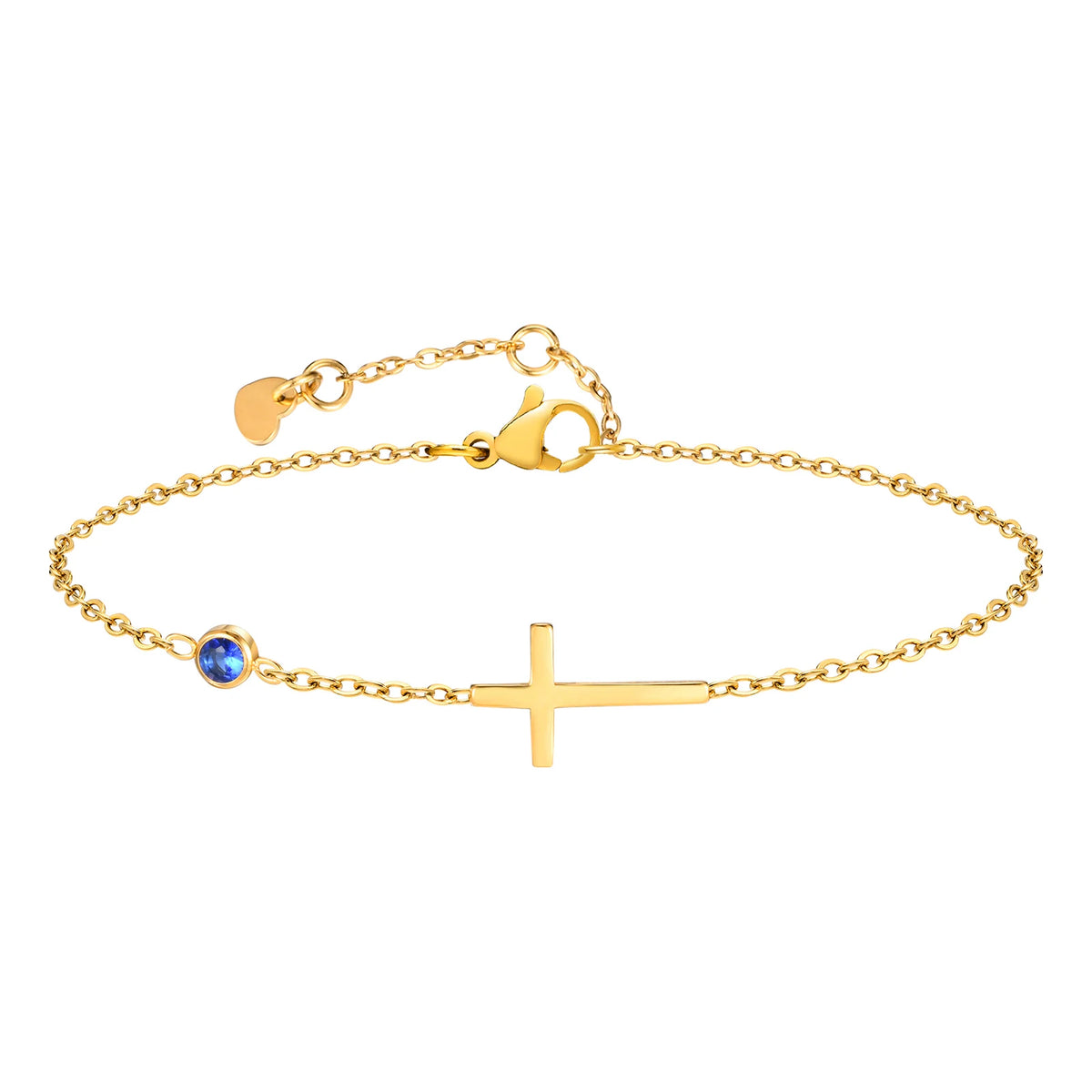 Edelstahl Zirkonia Kreuz Armband Damen – Dünne Kette | 20 Designs, Modell 16