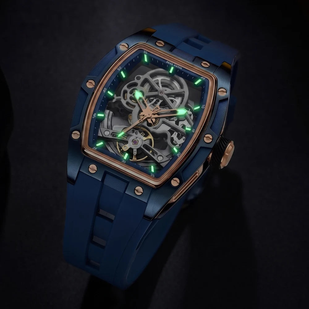 MEGIR Herren-Automatikuhr MG-2242 mit Skelettdesign und Silikonarmband