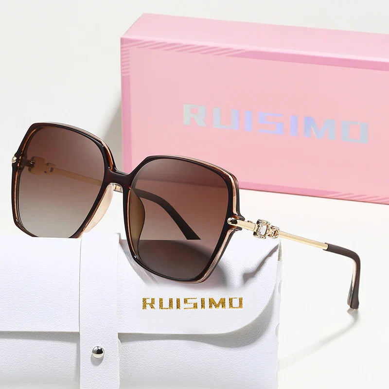Edle Sonnenbrille Eckig Metall polarisiert Verlaufsglas, Modell 2