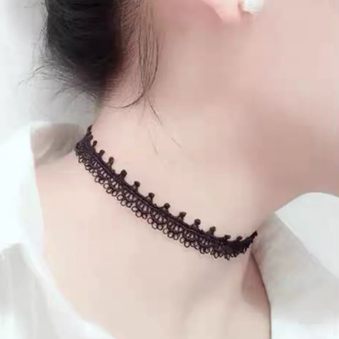 Samt-Spitzen Choker Halskette – Vintage Gothic | Damen, Fan 30