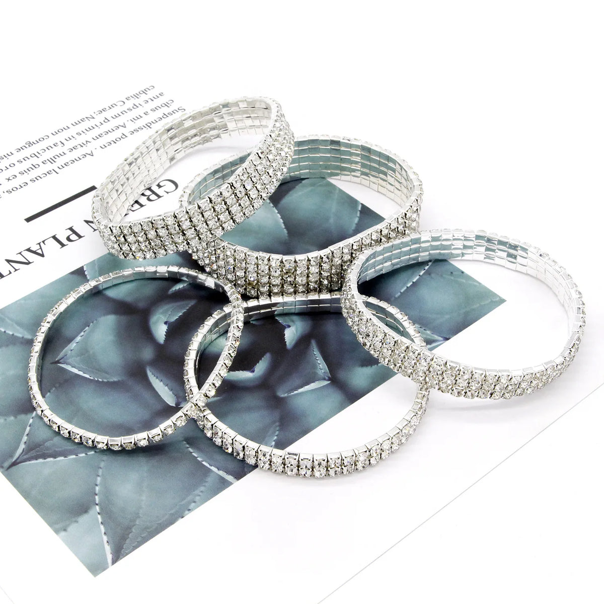 Fußkette Kristall & Strass – Tennis-Optik, mehrlagig & elastisch, Ansicht 2