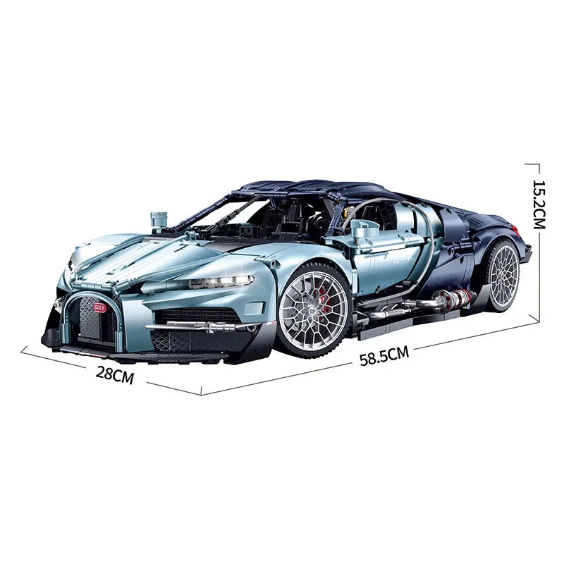 Bugatti Tourbillon Bausteine – MOC-Modell 1:8, 3719 Teile, für Erwachsene