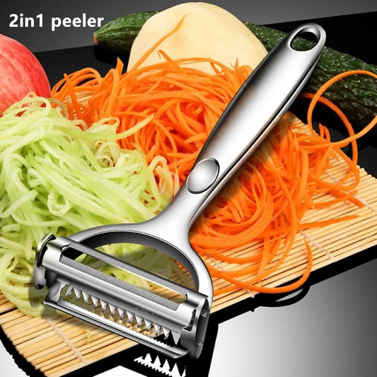 Kartoffelschäler 2-in-1, mehrfunktional aus Edelstahl