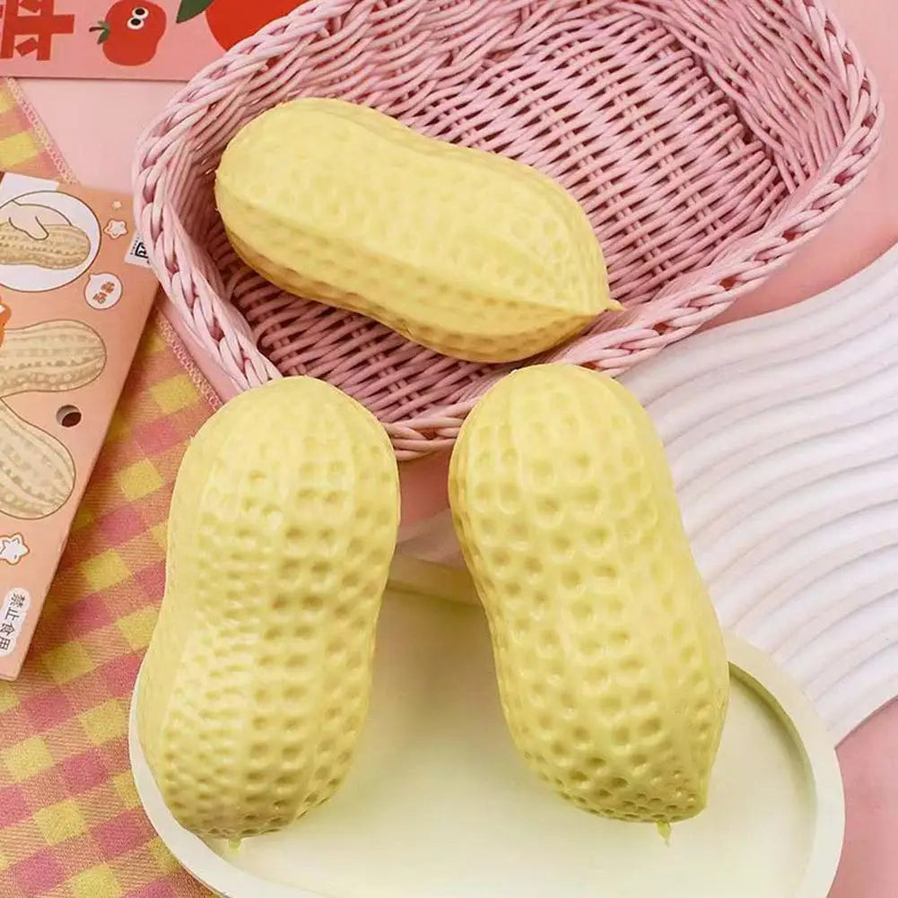 Erdnuss Stressball - Großer Squishy Anti-Stress Ball in Gelb