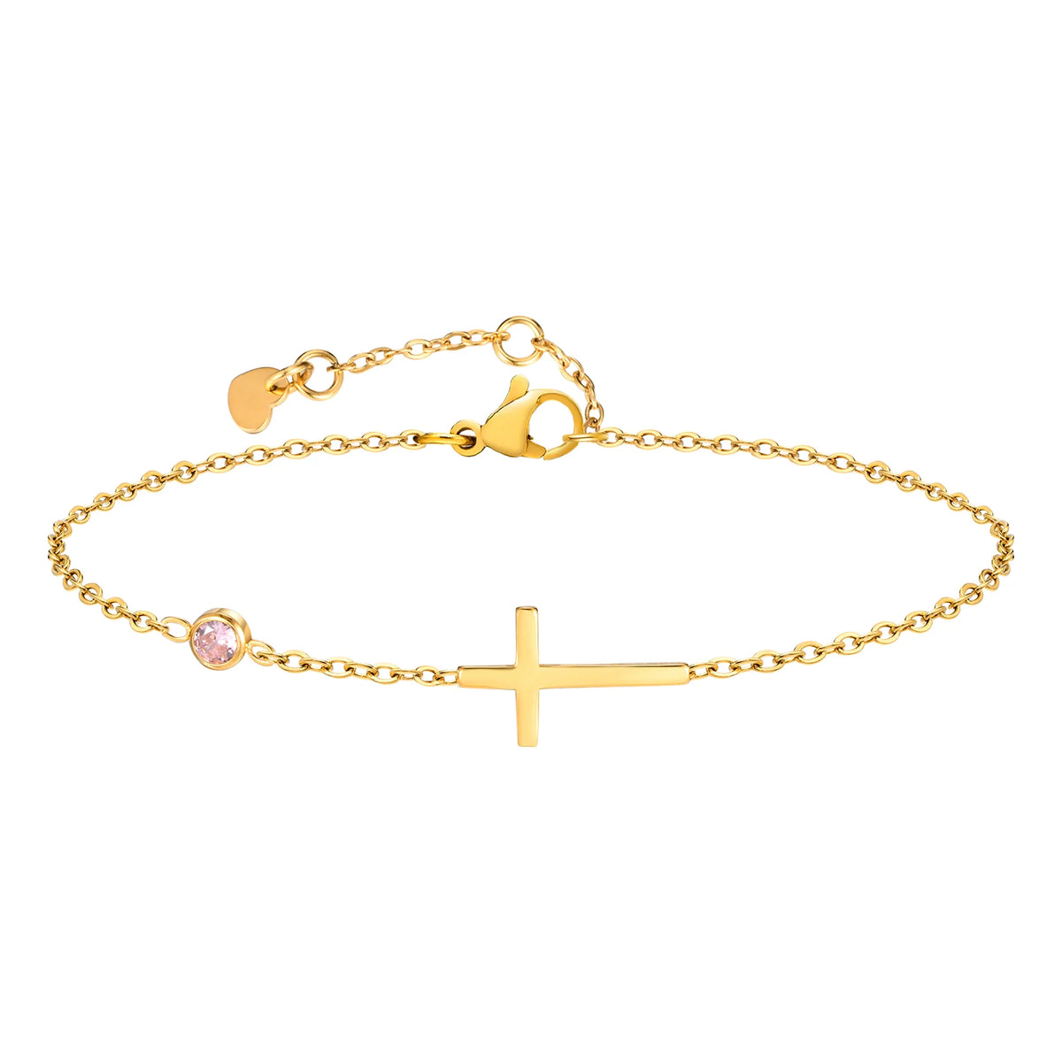 Edelstahl Zirkonia Kreuz Armband Damen – Dünne Kette | 20 Designs, Modell 17