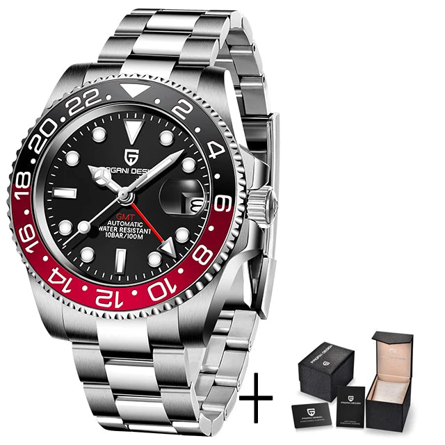 PAGANI DESIGN PD-1662 Herren-GMT-Automatikuhr mit Saphirglas