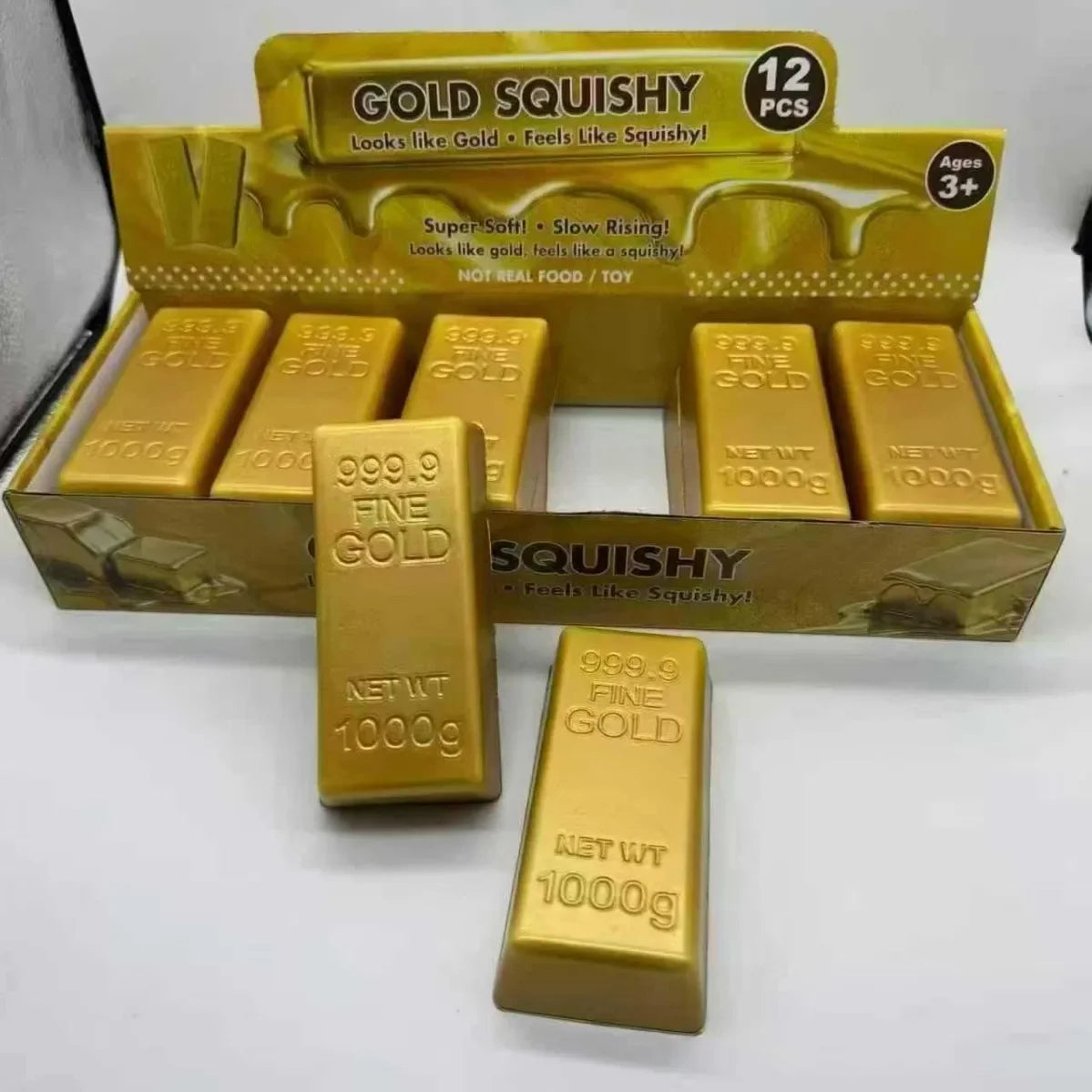 Goldbarren Squishy Toy - Anti-Stress Fidget-Spielzeug mit langsamem Rebound