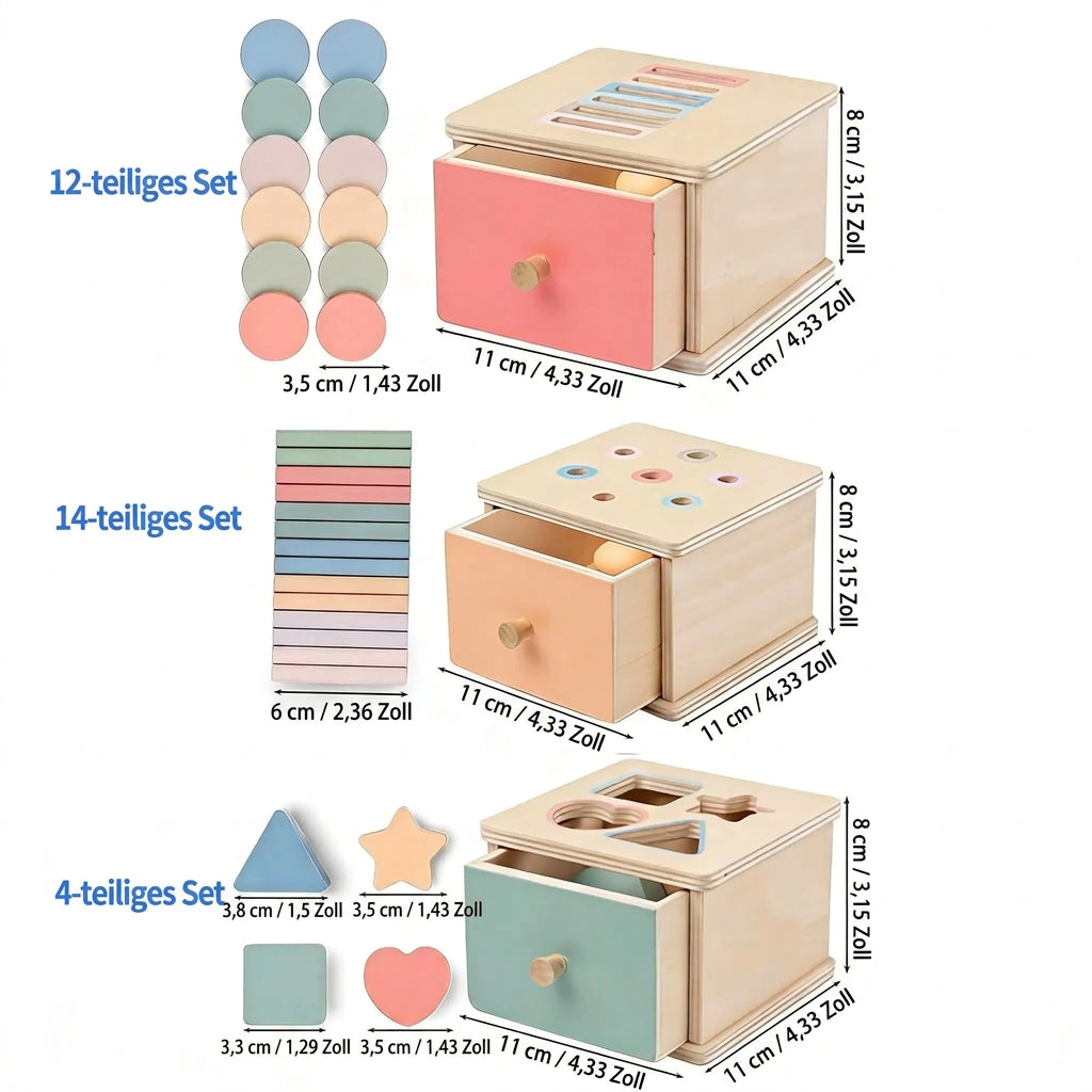 Holz-Sortierbox für Kinder – Montessori-inspiriert