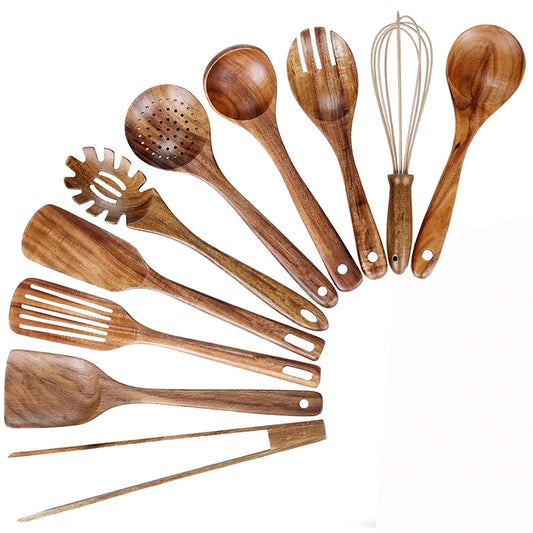 Pfannenwender 10er-Set aus Holz