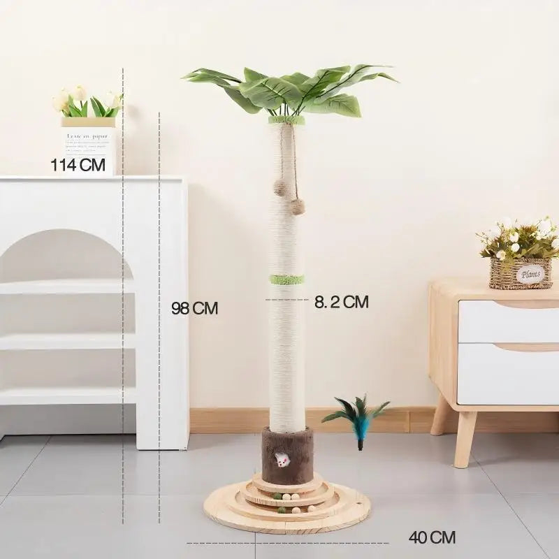 Dekorative Katzen-Kratzsäule mit Sisal in Baum-Designs